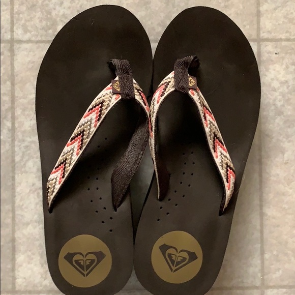 Roxy Barbados Wedge Sandals Flip Flops NWOT - Picture 4 of 4